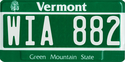 VT license plate WIA882