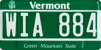 VT license plate WIA884