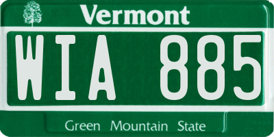 VT license plate WIA885