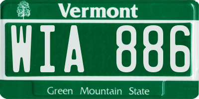 VT license plate WIA886