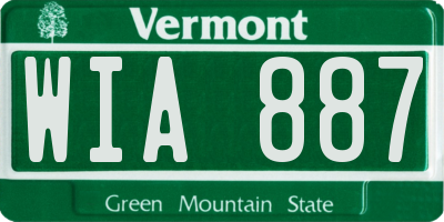 VT license plate WIA887