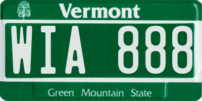 VT license plate WIA888