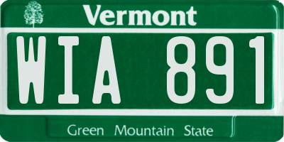 VT license plate WIA891
