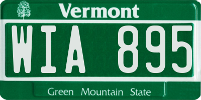 VT license plate WIA895