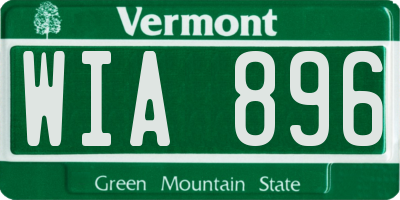 VT license plate WIA896