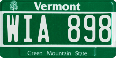 VT license plate WIA898