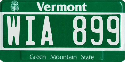 VT license plate WIA899