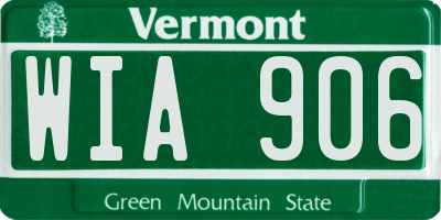 VT license plate WIA906