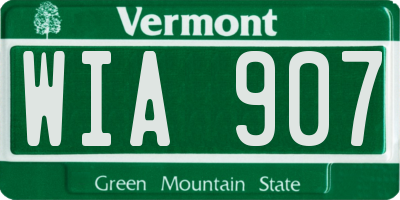 VT license plate WIA907