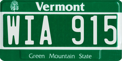 VT license plate WIA915