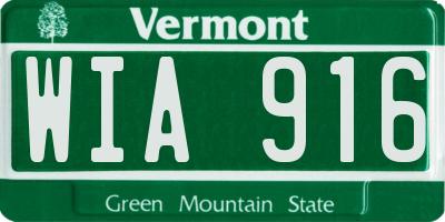 VT license plate WIA916
