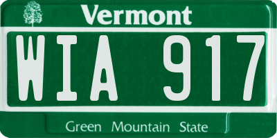 VT license plate WIA917
