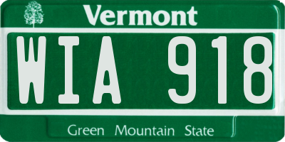VT license plate WIA918