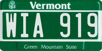 VT license plate WIA919