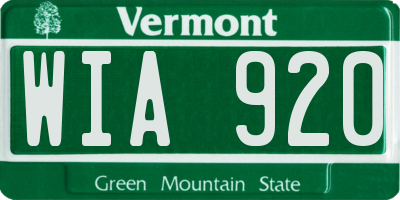 VT license plate WIA920