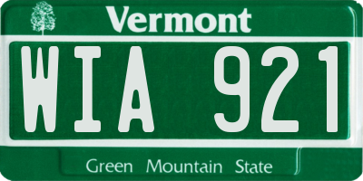 VT license plate WIA921