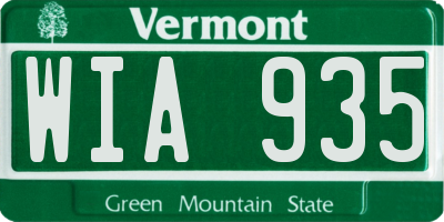 VT license plate WIA935