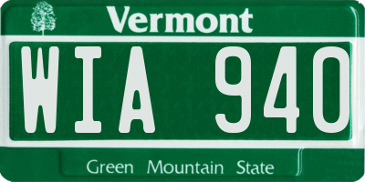 VT license plate WIA940