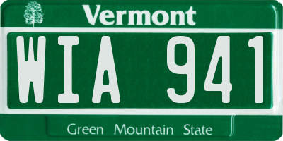 VT license plate WIA941