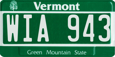 VT license plate WIA943