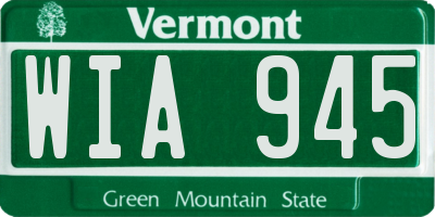 VT license plate WIA945