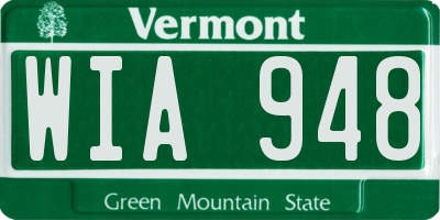 VT license plate WIA948