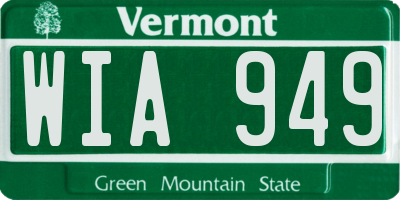 VT license plate WIA949