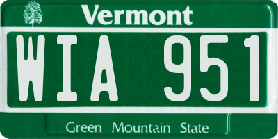 VT license plate WIA951