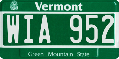 VT license plate WIA952