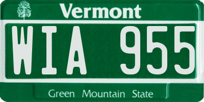 VT license plate WIA955