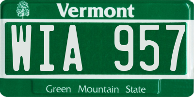 VT license plate WIA957