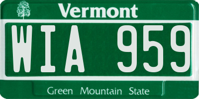 VT license plate WIA959