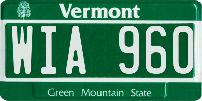 VT license plate WIA960