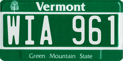 VT license plate WIA961