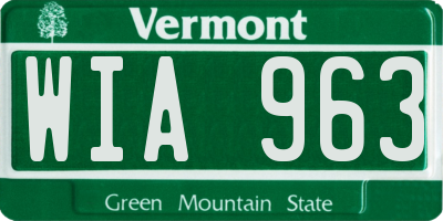 VT license plate WIA963