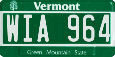 VT license plate WIA964