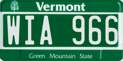 VT license plate WIA966