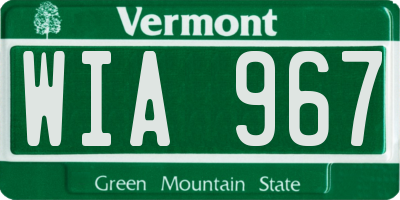 VT license plate WIA967