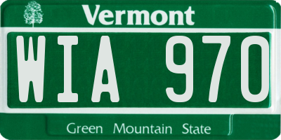 VT license plate WIA970