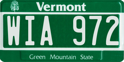 VT license plate WIA972