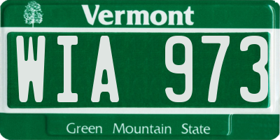 VT license plate WIA973