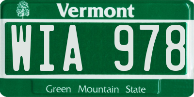 VT license plate WIA978