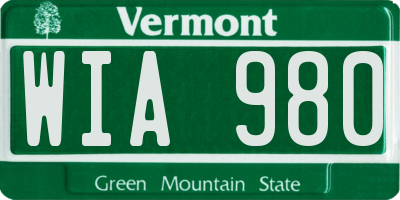 VT license plate WIA980
