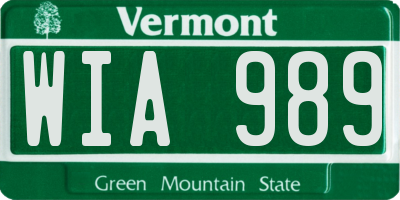 VT license plate WIA989