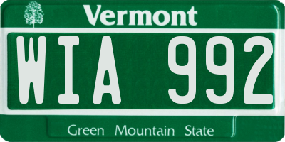 VT license plate WIA992