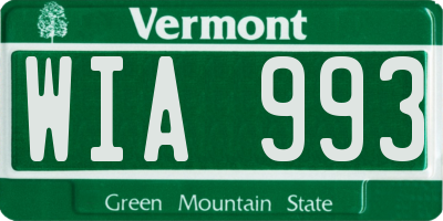 VT license plate WIA993