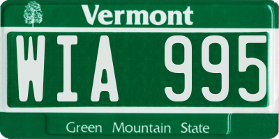 VT license plate WIA995