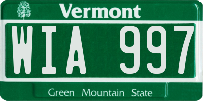 VT license plate WIA997