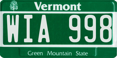 VT license plate WIA998