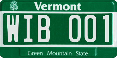 VT license plate WIB001
